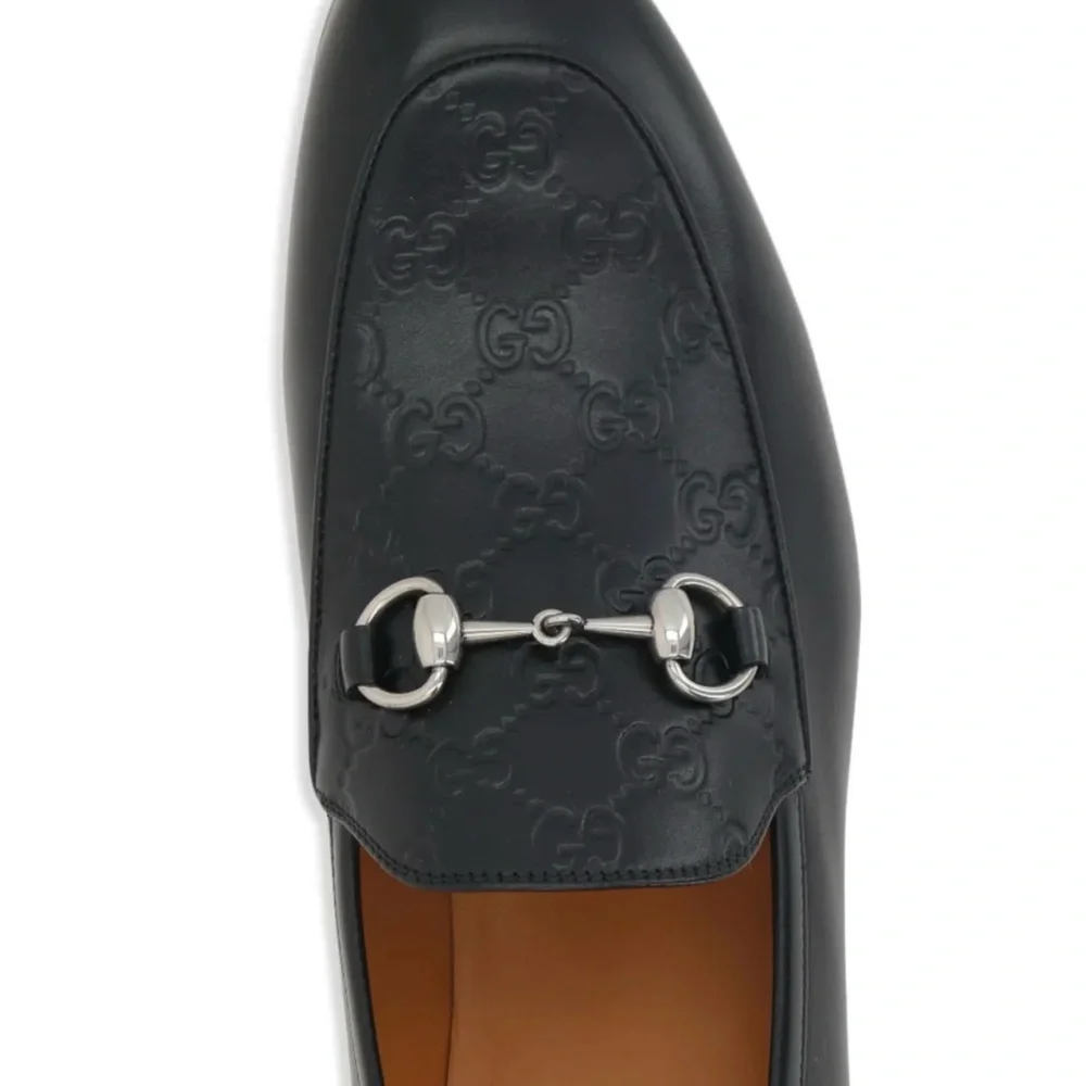 Gucci Black Leather Horsebit Loafers